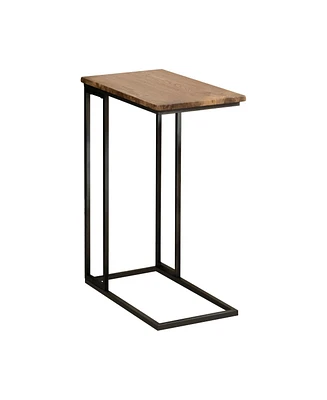 Modern C-Shaped Side End Table with 2 Usb Ports & 1 Charging Port for Convenience