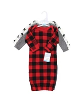 Hudson Baby Boys Thermal Gown 3pk, Buffalo Plaid Moose