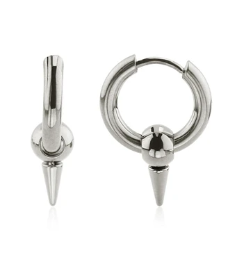 Ash Spike Huggie in Non-Plated Stainless Steel