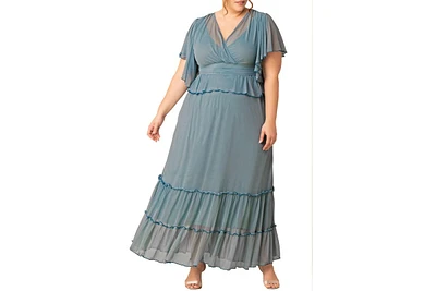 Kiyonna Plus Graceful Tiered Mesh Gown