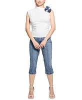 Guess Women's Ariane 3D Floral-Trim Sleeveless Top