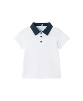 Andy & Evan Baby Boys White Polo Seersucker Limes Short Set