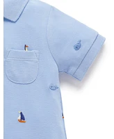 Purebaby Baby Boys Polo Romper