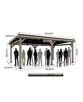 Mondawe 12 Ft. W x Ft. D Patio Wall-Mounted Solid Cedar Wood Gazebo with Galvanized Steel Roof