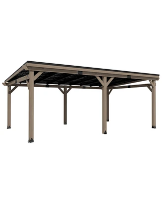 Mondawe 12 Ft. W x Ft. D Patio Wall-Mounted Solid Cedar Wood Gazebo with Galvanized Steel Roof