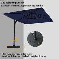 13 ft. Patio Umbrella Square Cantilever Umbrella, Outdoor Market Umbrella in Beige with 360° Rotation for Pool Lawn (without base )(with 365 day