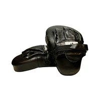 Amber Fight Gear Genuine Leather Extreme Curved Target Focus Punching Mitts for Mma, Kickboxing, Muay Thai Martial Arts Sparring with Wrist Support