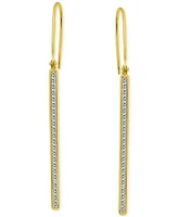 Giani Bernini Round Channel Set Cubic Zirconia Linear Fish Hook Drop Earrings
