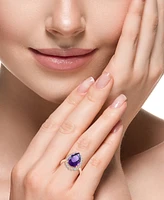 Effy Collection Diamond (1/10 ct. t.w.) & Amethyst (5-1/3 ct. t.w.) Ring in 14k Rose Gold