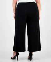 Anne Klein Plus Mid-Rise Wide-Leg Palazzo Pants