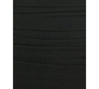 City Studios Juniors' Sheer-Sleeve Ruched Bodycon Dress