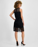 Anne Klein Women's Circle Fringe Sleeveless Sheath Dress