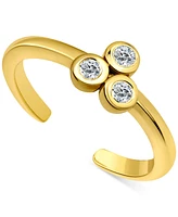 Giani Bernini Triple Cubic Zirconia Cluster Adjustable Toe Ring, Exclusively at Macy's
