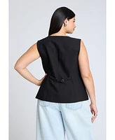 Eloquii Plus Split Hem Suiting Vest