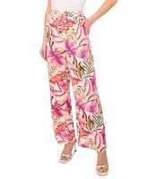 CeCe Women's Tie-Waist Wide-Leg High-Rise Pants
