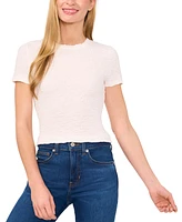 CeCe Women's Short-Sleeve Puckered-Knit Baby T-Shirt
