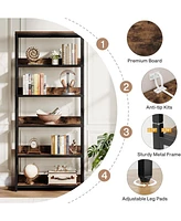 Tribesigns 70.87-Inch Bookshelf, 5-Tier Open Bookcase and Bookshelves, Floor Book Shelf Shelving Unit, Tall Display Shelves for Living Room, Office