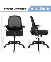 Adjustable Mesh Office Chair Rolling Computer Desk Chair with Flip-up Armrest