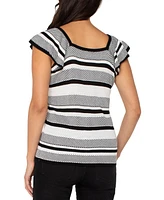 Liverpool Los Angeles Women's Ruffled-Sleeve Sweater