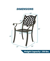 Mondawe Outdoor Cast Aluminum Dining Armchair