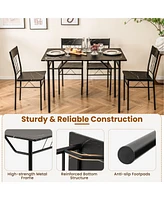 5-Piece Dining Table Set for 4 with Kitchen and Chairs