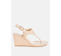 Sappho Studded Thong Toe Wedges