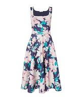 Quiz Women's Floral Scuba Foam Square Neck Maxi Skater
