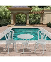 Patio Bistro Set of 3 Table and Chairs Outdoor Dining Chairs, Bronze