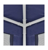 Party Tent with 4 Mesh Sidewalls Blue 8.2'x8.2' Hdpe
