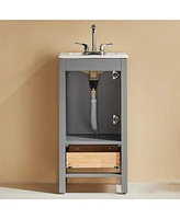 Casainc Fully Assembled 18" Freestanding Single Bathroom Vanity with 2 Handles Sets