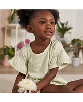 Gerber Baby Girls 2-Piece Shirt and Shorts Set, Pink Flower, 18 Months