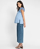 Seraphine Women's Maternity Flutter Sleeve Top