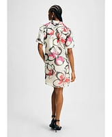 Isaac Mizrahi Women's Puff Sleeve Shirt Dress