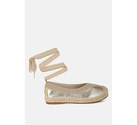 Zayal Metallic Detachable Lace Espadrilles