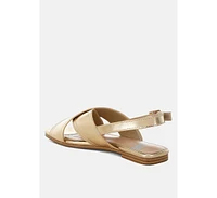 Kanon Metallic Pleather Criss-Cross Flats