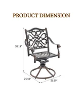Patio Dinning Swivel Chair Set of 2 Outdoor Swivel Rocker Patio Chairs Bistro Chairs Outdoor Dining Chairs