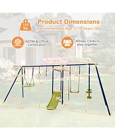 7-in-1 A-Frame Outdoor Swing Set