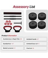 Joroto Adjustable Dumbbell Set, Weights Dumbbells Set with Connector, 4 in1 Workout Weight Set for Home Gym Used as Barbell, Kettlebells, Push up Stan