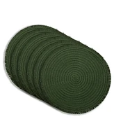 Dainty Home Antigua 15" Round Woven Placemats Set of 6 - Durable, Reversible & Non-Slip Table Mats