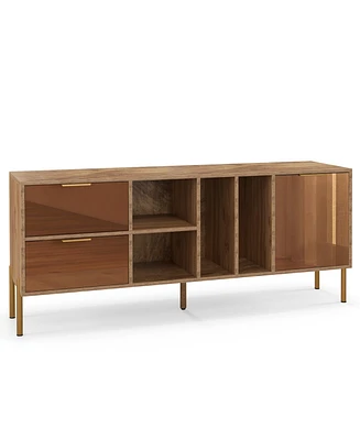 Mirrored Buffet Cabinet with 2 Drawers and 1 Door for Living Room