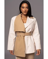Jluxlabel Women's Color Block Summit Belted Jacket