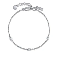 Vincero Women's Sapphire Trio Rolo Chain Bracelet – Sterling Silver Finish