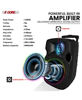 5 Core 10 Inch Tws Pair Bluetooth Party Speakers 400 Watt Portable Karaoke Pa System Rechargeable Loud Speaker + Tripod Stand 2X Wireless Mics Led Lig