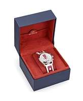 Abingdon Co. Women's Jordan Chronograph Multifunctional Victory Red Leather Strap Watch, 40mm
