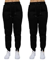 Galaxy By Harvic Women's Loose Fit Fleece Lined Jogger Sweatpants-2 Pack