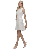 Dkny Women's Zip-Front Sleeveless Scuba Crepe Dress