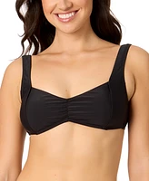 Salt + Cove Juniors' Center-Ruched V-Neck Bikini Top, Exclusively at Macy's