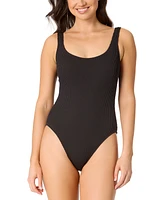 Salt + Cove Juniors' Ribbed Scoop-Neck One-Piece Swimsuit