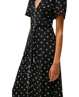 Tommy Jeans Women's Floral-Print Picot-Trim Shirtdress