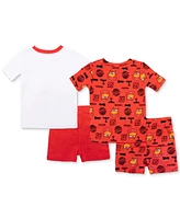 Cars Toddler Boys Cotton Short-Sleeve Tops & Shorts Pajamas, 4 Piece Set